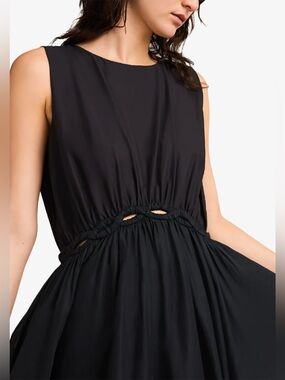 Merlette Eclipse Infinity Midi Black Dress with Waist Cutouts Size 6 Medium